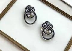 水引アクセサリーピアス・イヤリング　花　ビジュー　結婚式　七五三　浴衣　披露宴