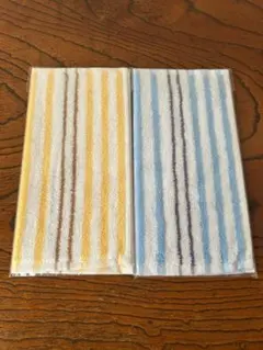 ストライプタオルハンカチ2枚セット