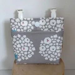 移動ポケット・ラミネート・ふたなし・マチあり・前ポケットタイプ②ポップコーン犬灰