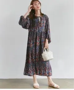 LAVEANGE エスニック柄プリントワンピース　467