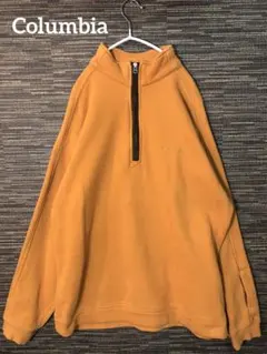 『Columbia』古着 ハーフジップ パーカー 刺繍ロゴ 裏起毛