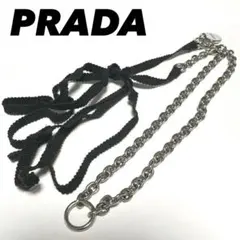 プラダ PRADA ネックレス シルバーメタル リボン チョーカーのサムネイル