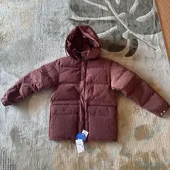 BEAMSフード付きバーガンディダウンジャケット750FP