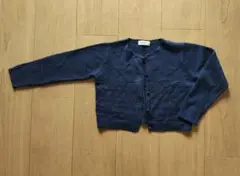 薄手 編み込みニットボレロカーディガン ネイビー