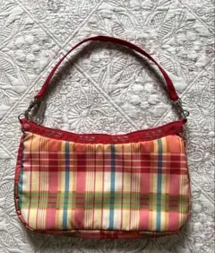 LeSportsac チェック柄 バッグ　ハンドル付きポーチ