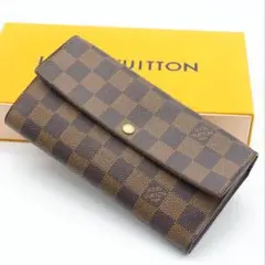 美品 ルイヴィトン ダミエ ポルトフォイユ サラ 長財布 ブラウン 10
