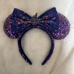 ディズニー スパンコールカチューシャ 紫 ミニー
