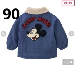 バースデイ futafuta ミッキー デニム ジャケット ボア 90