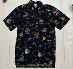 adidas フラワー柄 半袖シャツ 黒