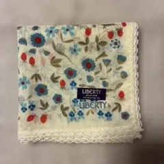 LIBERTY リバティ ハンカチ 花柄 イチゴ レース