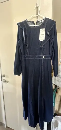zara デニムワンピース　新品タグ付き ダークブルー
