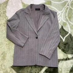 グローバルワーク　ジャケット　L ブラウン系　ストライプ