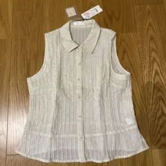 アイボリー ノースリーブシャツ Lサイズ