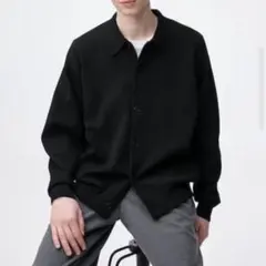 未使用 GUミラノリブポロカーディガン黒Sサイズブラック　ジーユー