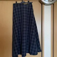 MKミッシェルクランネイビー系チェック フレアスカート