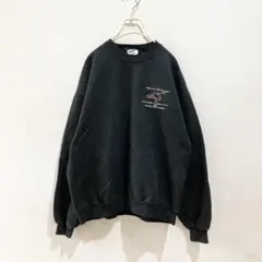 90s〜00s ブラック　スウェット　USA古着　ワンポイント　ビンテージ