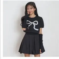 DHOLIC ニットTシャツ L (160cm) 黒