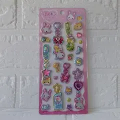 ぷくキラチャームステッカーズ　フワフワらびちゃん　ピンクのストーン付き　正規品