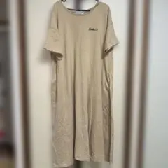 RODEO CROWNSレオパード柄切り替え半袖ロングワンピース