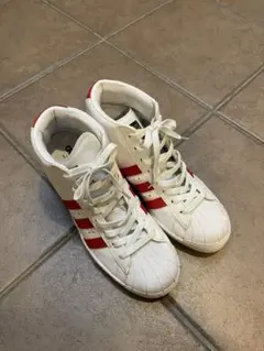 adidas アディダス スーパースター 赤 25cm インヒール スニーカー