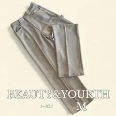 BEAUTY&YOUTH グレー チェック スラックス M ユナイテッドアローズ