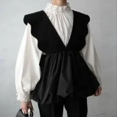 美品select shop K.growth スカラップバルーンペプラムベスト