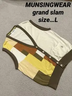 マンシングウェア　グランドスラム　メンズ　ベスト　ニット　ゴルフ　ウェア　L