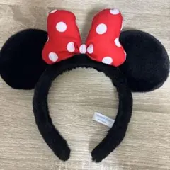 ミニーマウスカチューシャ 赤い水玉リボン