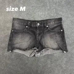 美品 ダメージ加工 ダークグレー ショートパンツ M レディース 古着