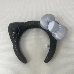 ユニバ　USJ キティ　ハローキティー　カチューシャ 黒　スパンコール