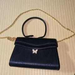 HANAEMORI ショルダーバッグ ブラック　クラッチバッグ　2WAYバッグ