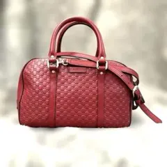 ✨綺麗✨ GUCCI グッチ マイクログッチシマ 2WAYバッグ レッドのサムネイル