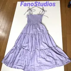 FanoStudios シャーリング ティアード　キャミワンピース パープルのサムネイル
