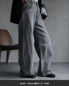 ★新品★アプレトロap retro デニムカーブパンツ/バレルレッグデニムパンツ