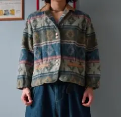 90s wool rich Design jacketウールジャケット