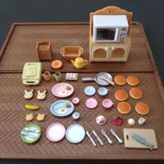 シルバニアファミリー　朝食セット　パンケーキセット　レンジ　食べ物セット