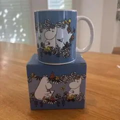 ムーミン マグカップ ブルー 花柄