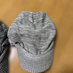 ［人気デザイン］グレー・ダークグレー ニット帽セット