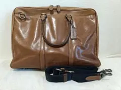 値下げ　COACH ブラウン ビジネスバッグ