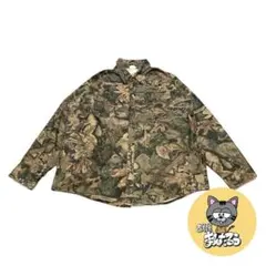 ノーブランド 古着 長袖シャツ リアルツリー USA製柄シャツ XXL