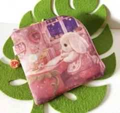 ハンドメイド♪L字ポーチ♪パネルプリント生地♡癒しのうさぎさん♡