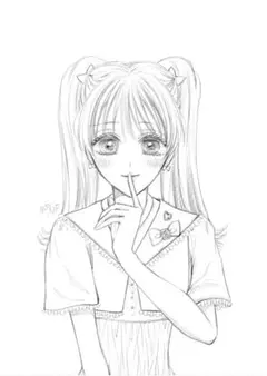 オリジナルイラスト 手描きイラスト 可愛いイラスト 女の子 原画 シャーペン画