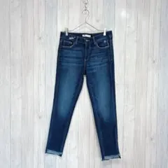 【ZARA】スキニーデニム ジーンズ カットオフ裾 カジュアル ブルー シンプル