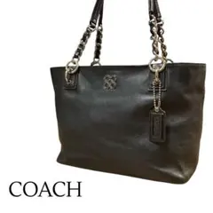【COACH】トートバッグ レザー 肩掛け オプアート 黒