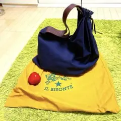美品　イルビゾンテ キャンバス巾着バッグ　ショルダー　濃い紫