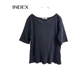 C0449 INDEX半袖リブトップスシンプルオフィスカジュアル デートのサムネイル