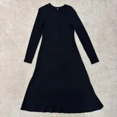 UNIQLO リブ ロングワンピース ブラック M