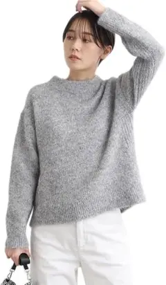 INDIVI インディヴィ メランジ素材　ボトルネックニット