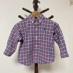 ラルフローレン ボタンダウン チェック柄長袖シャツ キッズ24m