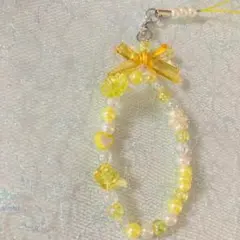 no.2 リボンビーズストラップ